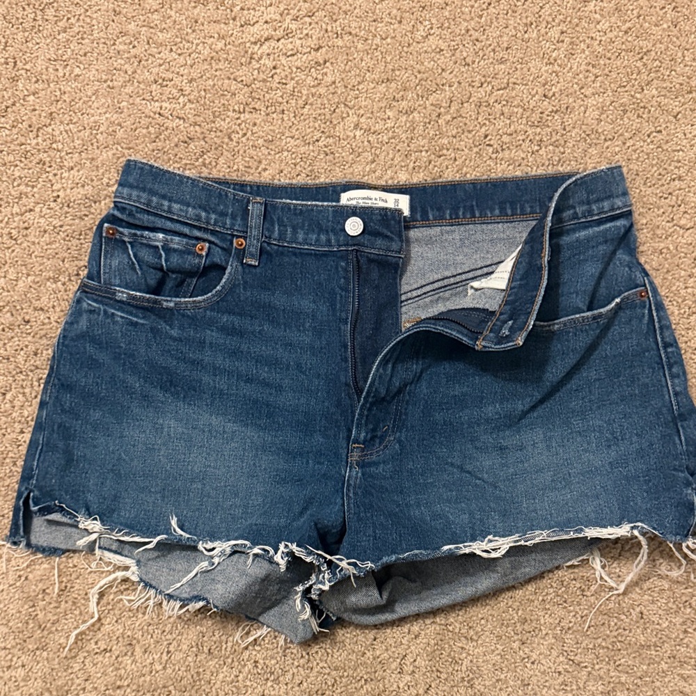 Abercrombie & Fitch Dark Blue Jean Shorts